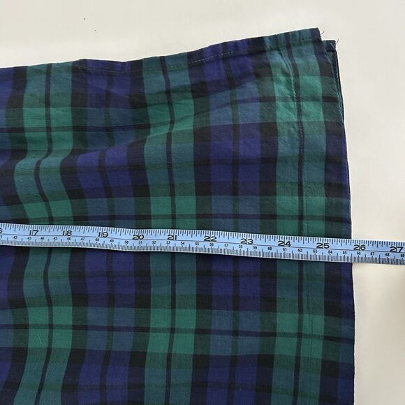 Gretchen Scott Blouse Womens Sz Large Blue Green Plaid Peasant 3/4 Sleeve Cotton - Picture 9 of 12